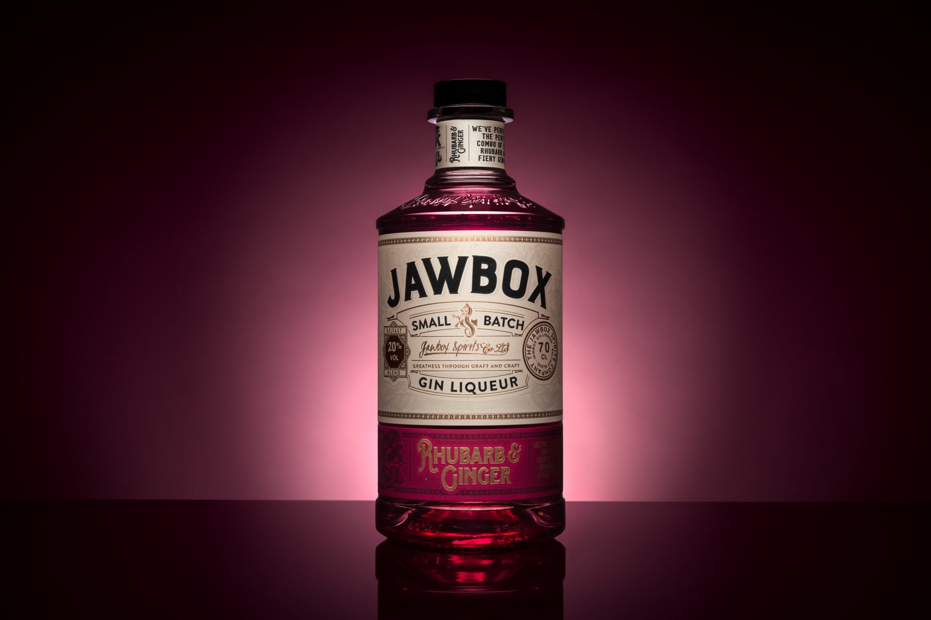 Jawbox Spirits Co Rhubarb &amp; Ginger Gin Liqueur Labels - Multi-Color ...